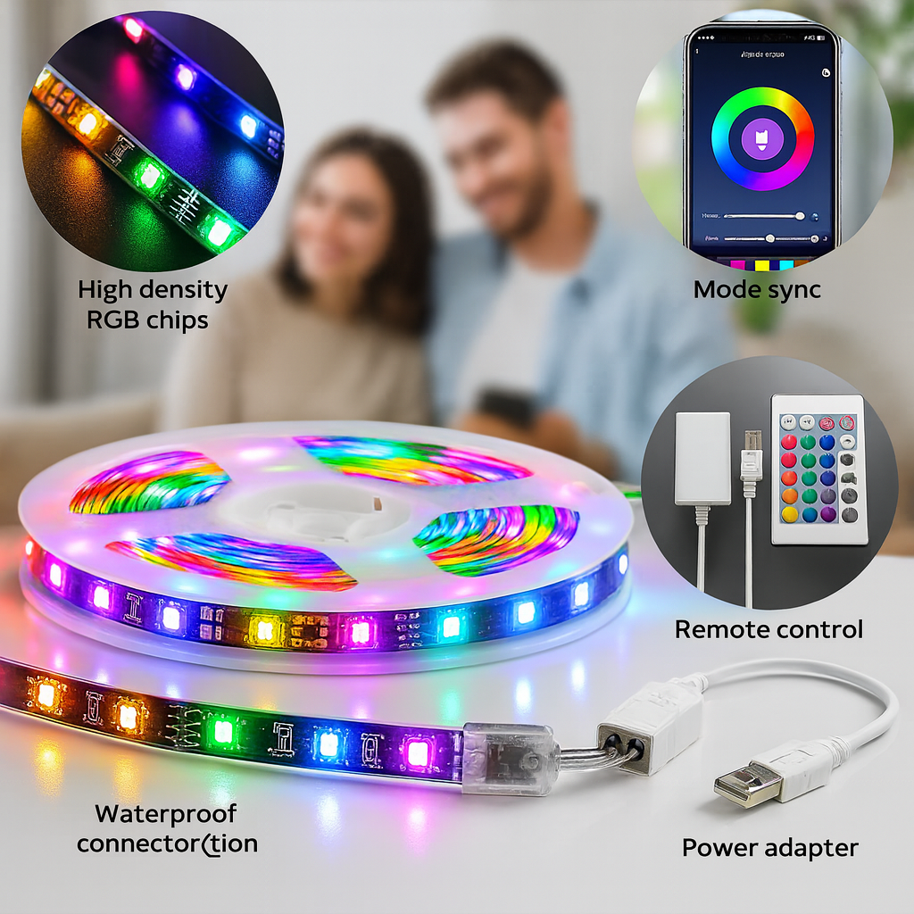 Smart LED Strip Lights 65.6ft – Remote & App Control Waterproof RGB String Lights | Christmas Tree & Outdoor Garden Decor | Trufairs