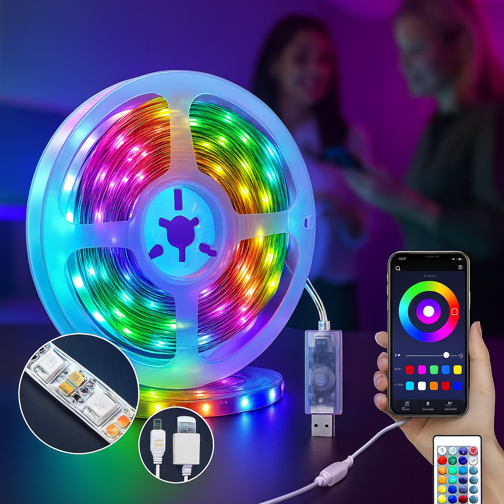 Smart LED Strip Lights 65.6ft – Remote & App Control Waterproof RGB String Lights | Christmas Tree & Outdoor Garden Decor | Trufairs