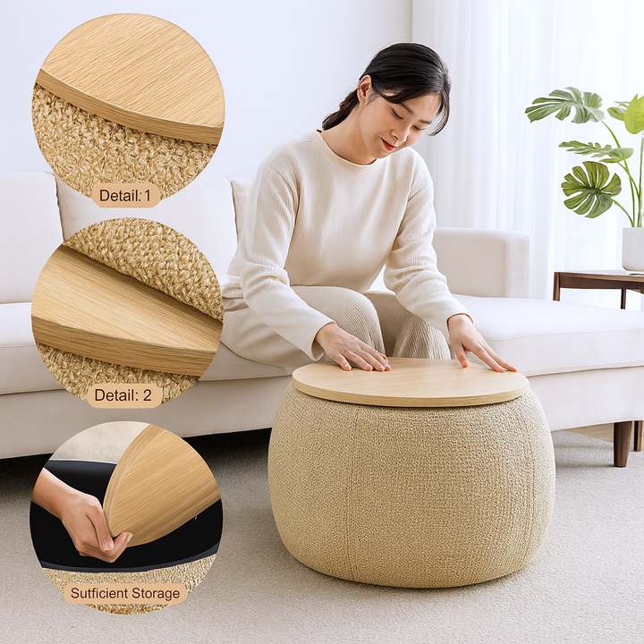 Ultimate Space-Saving Storage – Multipurpose Ottoman & End Table | Modern Furniture Solution | Trufairs
