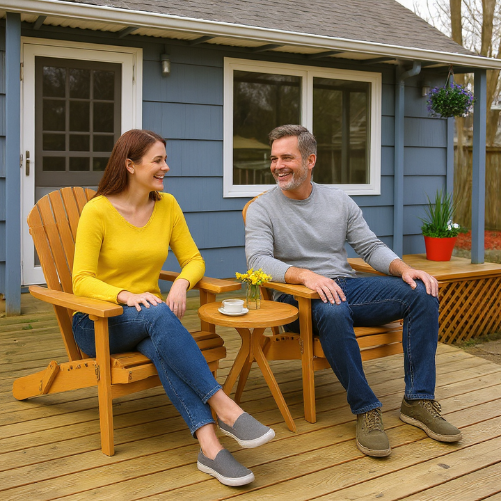 Foldable Eucalyptus Outdoor Wood Lounger Chair – Adirondack Style Ergonomic Design | Trufairs