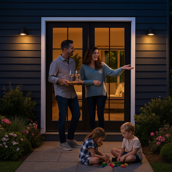 LED Short Cone Outdoor Wall Light – Modern Matte Black & Energy Efficiency | Sleek Exterior Sconce | Trufairs