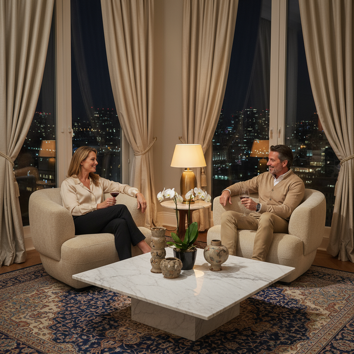 Golden Beige Luxury Accent Chair – Plush Shearling Style Upholstery | Modern Living Room Furniture | Trufairs
