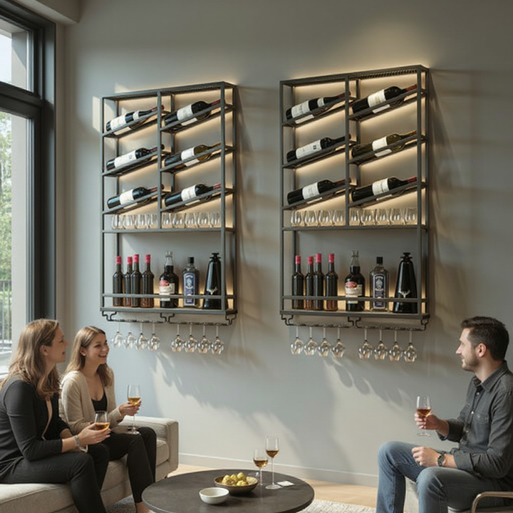 UrbanCraft Wall Wine Organizer – Space-Saving Metal Rack | Wine Storage | Trufairs