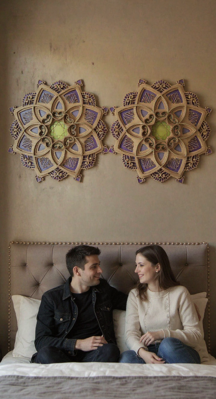 Mandala Wooden Decorative Lamp – Yoga Room LED Night Light, Multilayered Laser Cut Carved Wall Light | Artistic Ornament | Trufairs