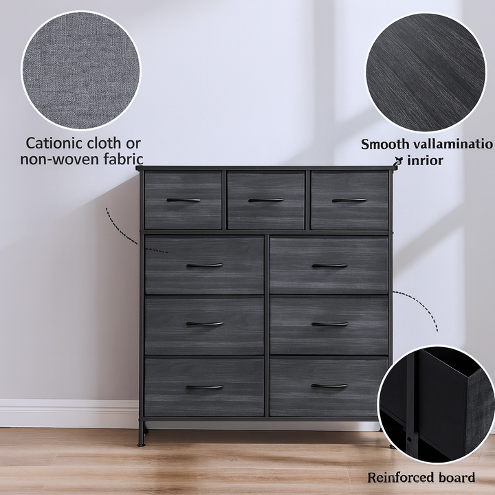 Versatile 9-Drawer Storage Cabinet – Large & Small Drawers Organizer | Modern Furniture Solution | Trufairs