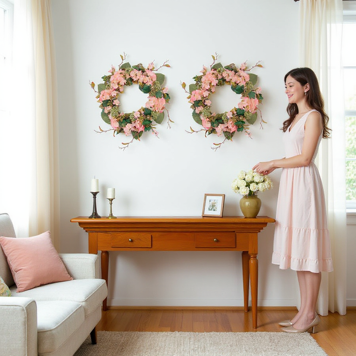 Spring Hydrangea Seedum Wreath – Lush Seasonal Elegance | Indoor Floral Decor | Trufairs