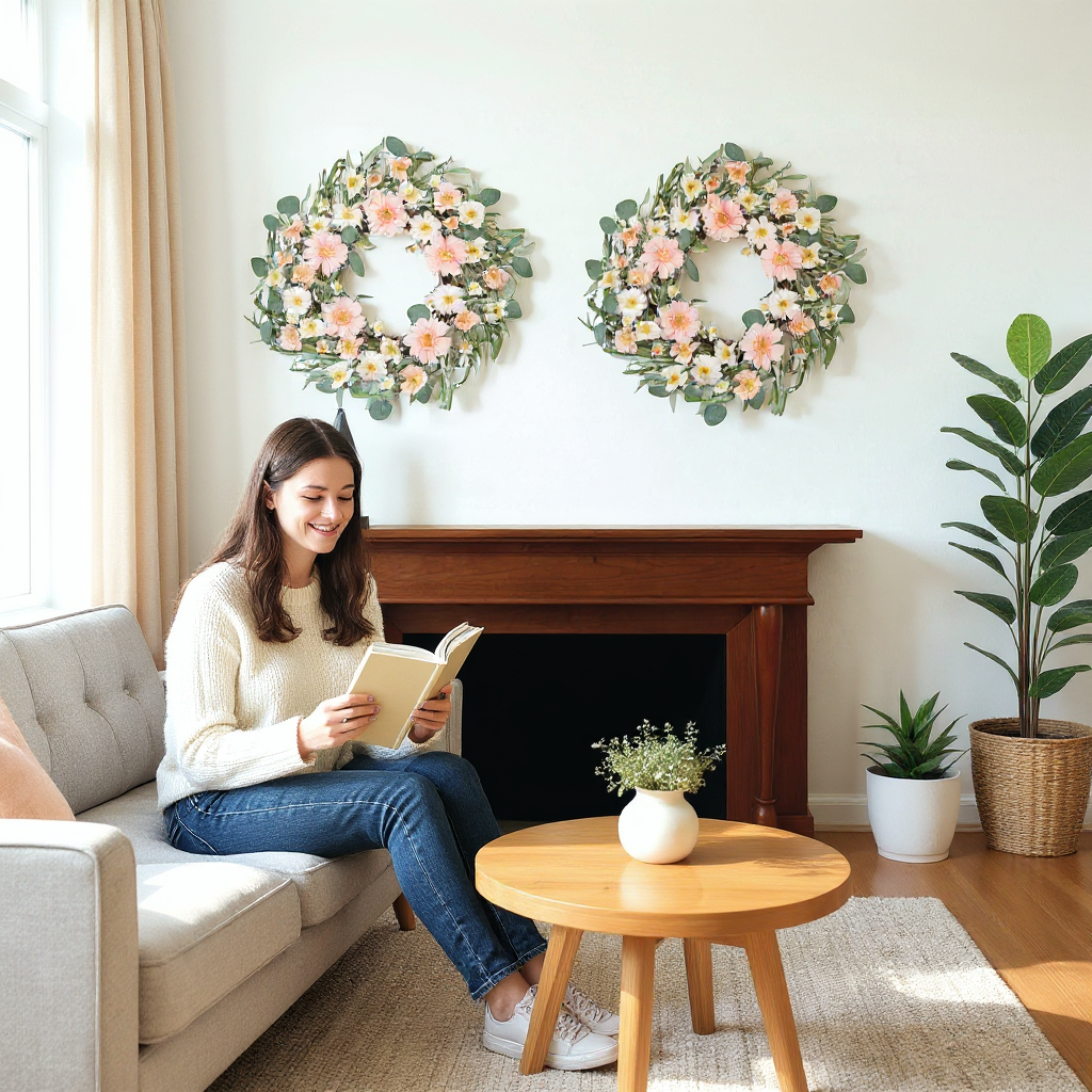 Spring Daisy Maple Wreath – Vibrant Bloom Accent | Indoor Decor | Trufairs