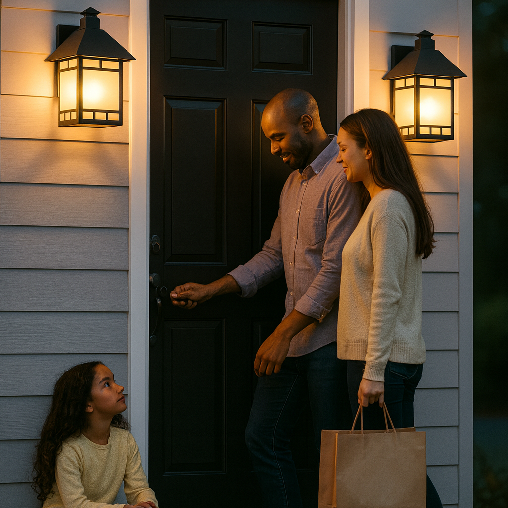 Matte Black Frosted Glass Lantern Wall Light – Modern Security & Soft Diffusion | Designer Entry Sconce | Trufairs