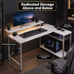 Built-in desktop power panel with AC outlets and USB ports charging an electronic device