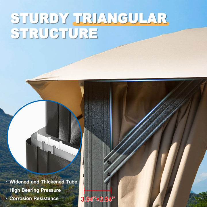 Exclusive Gazebo 10' x 20' - Premium Outdoor Double Roof Party Tent with Heavy Duty Metal Frame