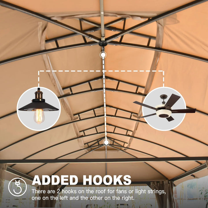 Exclusive Gazebo 10' x 20' - Premium Outdoor Double Roof Party Tent with Heavy Duty Metal Frame