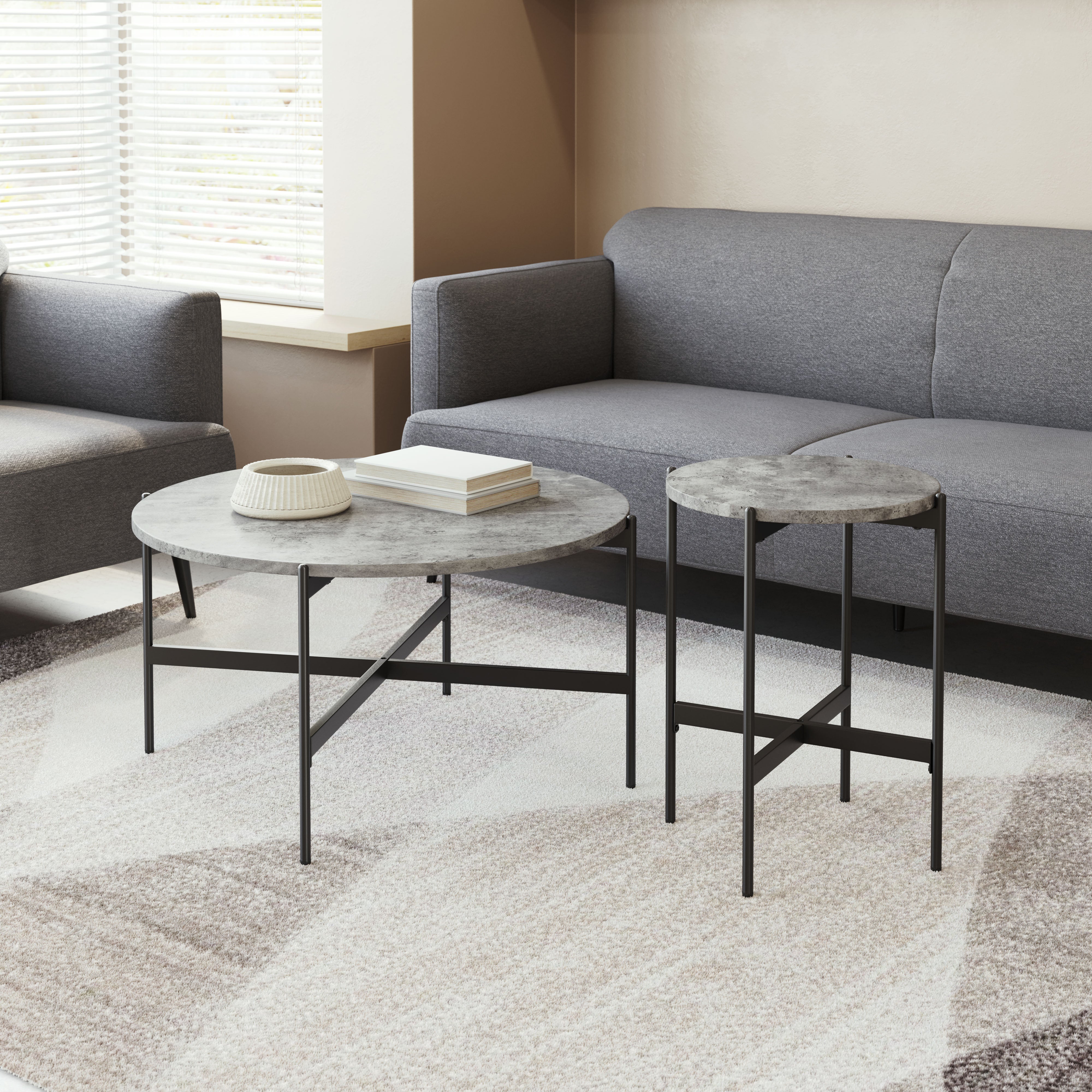 Malo Coffee Table Set Gray & Black