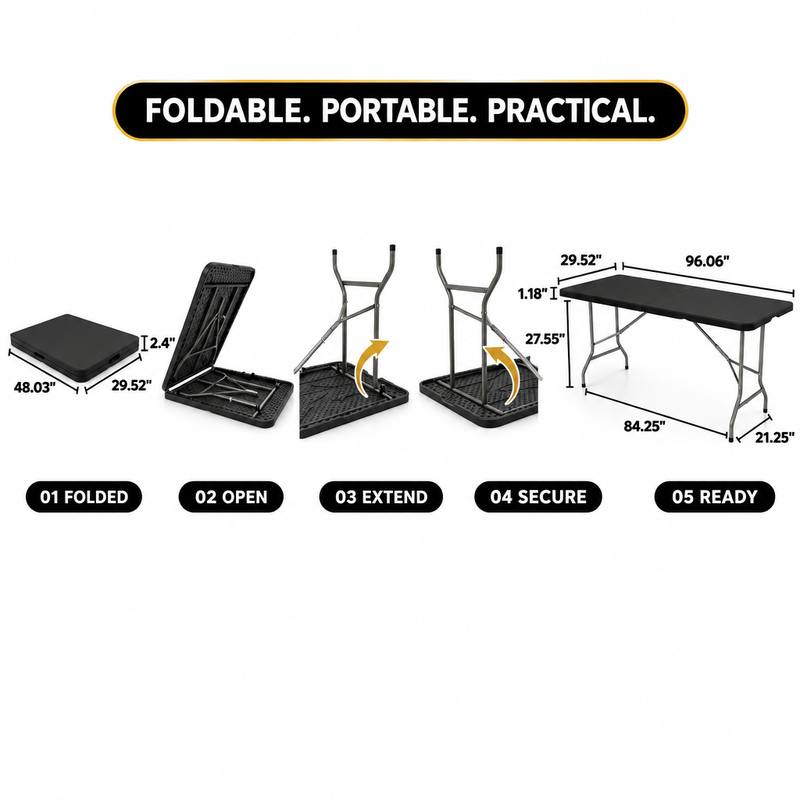 8 ft Heavy Duty Folding Table - ghj8
