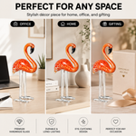 Close-up of glossy glass finish and handmade detail on flamingo figurine