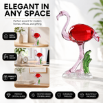 Close-up of glossy glass finish and handmade detail on flamingo figurine