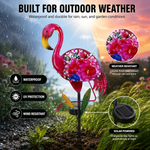 Close-up of glossy glass finish and handmade detail on flamingo figurine