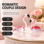 Close-up of glossy glass finish and handmade detail on flamingo figurine