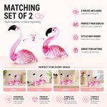 Close-up of glossy glass finish and handmade detail on flamingo figurine