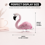 Glass flamingo figurine dimension chart showing 5.9 inch height