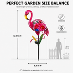 Glass flamingo figurine dimension chart showing 5.9 inch height