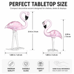 Glass flamingo figurine dimension chart showing 5.9 inch height