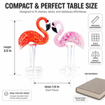 Glass flamingo figurine dimension chart showing 5.9 inch height