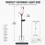 Glass flamingo figurine dimension chart showing 5.9 inch height