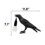 Black raven lamp dimension diagram showing 11.8 inch width and 7.1 inch height