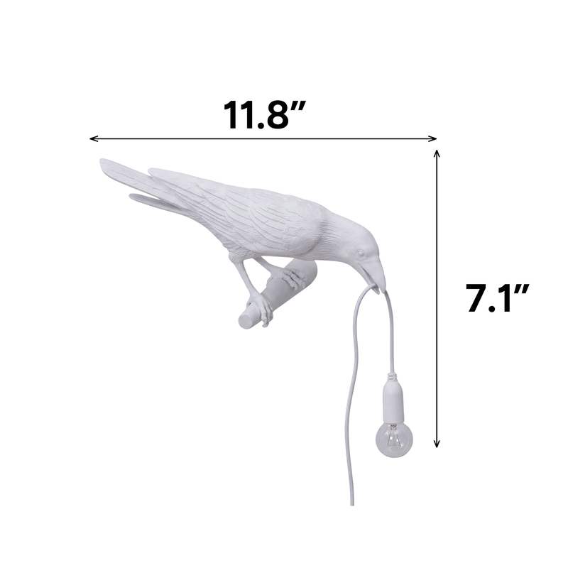 Black raven lamp dimension diagram showing 11.8 inch width and 7.1 inch height