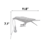 Black raven lamp dimension diagram showing 11.8 inch width and 7.1 inch height