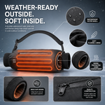 Hand warmer pouch with LED control panel showing three adjustable heat levels