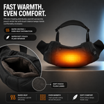 Hand warmer pouch with LED control panel showing three adjustable heat levels