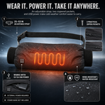 Hand warmer pouch with LED control panel showing three adjustable heat levels