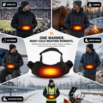 Cutaway of hand warmer pouch showing front and back heating zones warming both hands