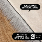 Care features graphic showing anti-skid backing - machine washable and easy spot clean