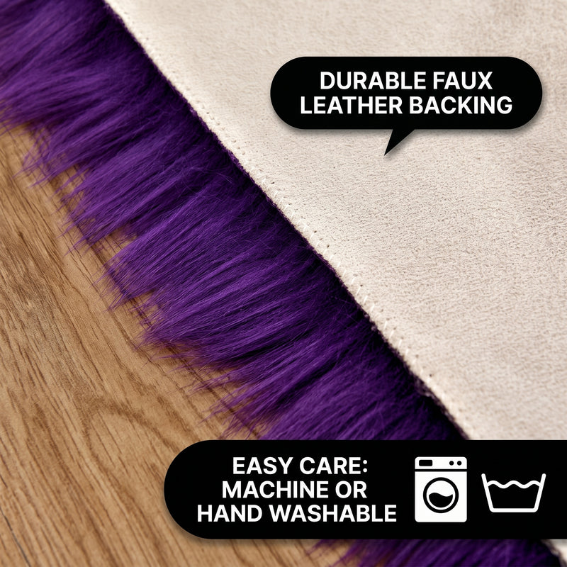 Care features graphic showing anti-skid backing - machine washable and easy spot clean
