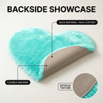 Care features graphic showing anti-skid backing - machine washable and easy spot clean