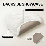 Care features graphic showing anti-skid backing - machine washable and easy spot clean