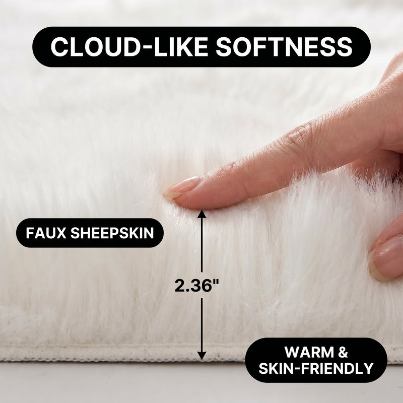 Close-up graphic of the plush pile highlighting cloud-like softness and 2.36 inch thickness
