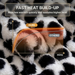 Heat-up speed comparison graphic showing this heated blanket reaching warmth faster than a standard throw