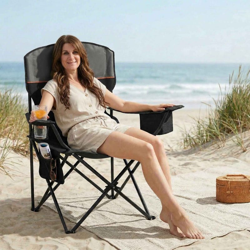 CAMPING CHAIRS – 2-PACK FOLDING CHAIRS WITH COOLER BAG