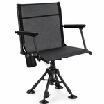 Camo swivel hunting chair with armrests and all-terrain swivel base