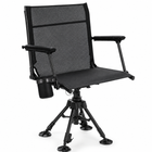 Camo swivel hunting chair with armrests and all-terrain swivel base