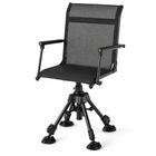 Camo swivel hunting chair with armrests and all-terrain swivel base
