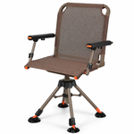 Camo swivel hunting chair with armrests and all-terrain swivel base