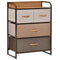 HOMCOM 4-Bin Dresser Storage Tower Cabinet Organizer Unit, Chest Dresser Drawers with Metal Frame for Bedroom, Multicoloured