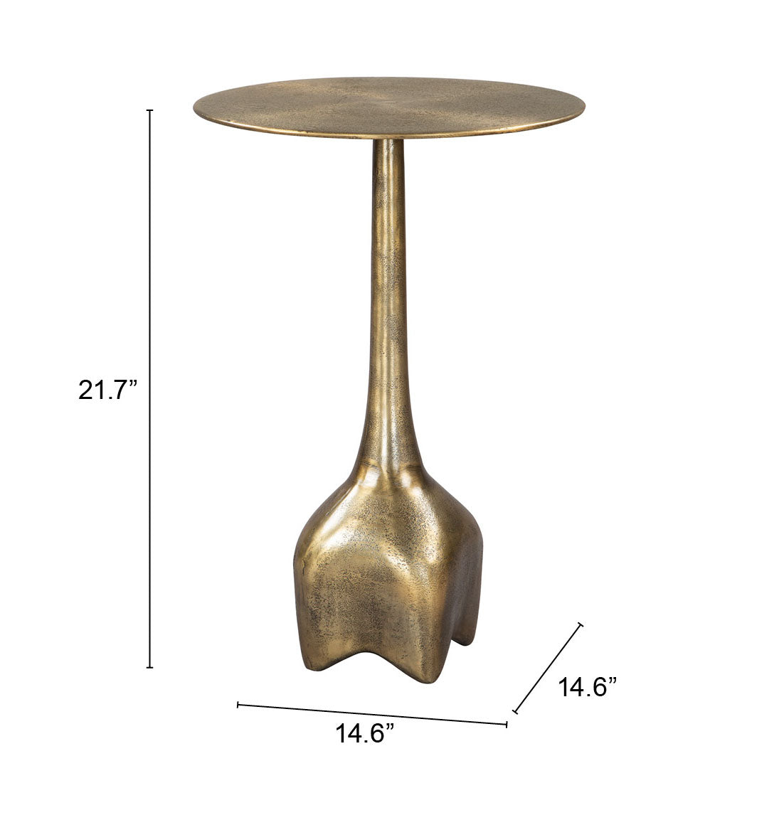 Lexi Side Table Antique Brass