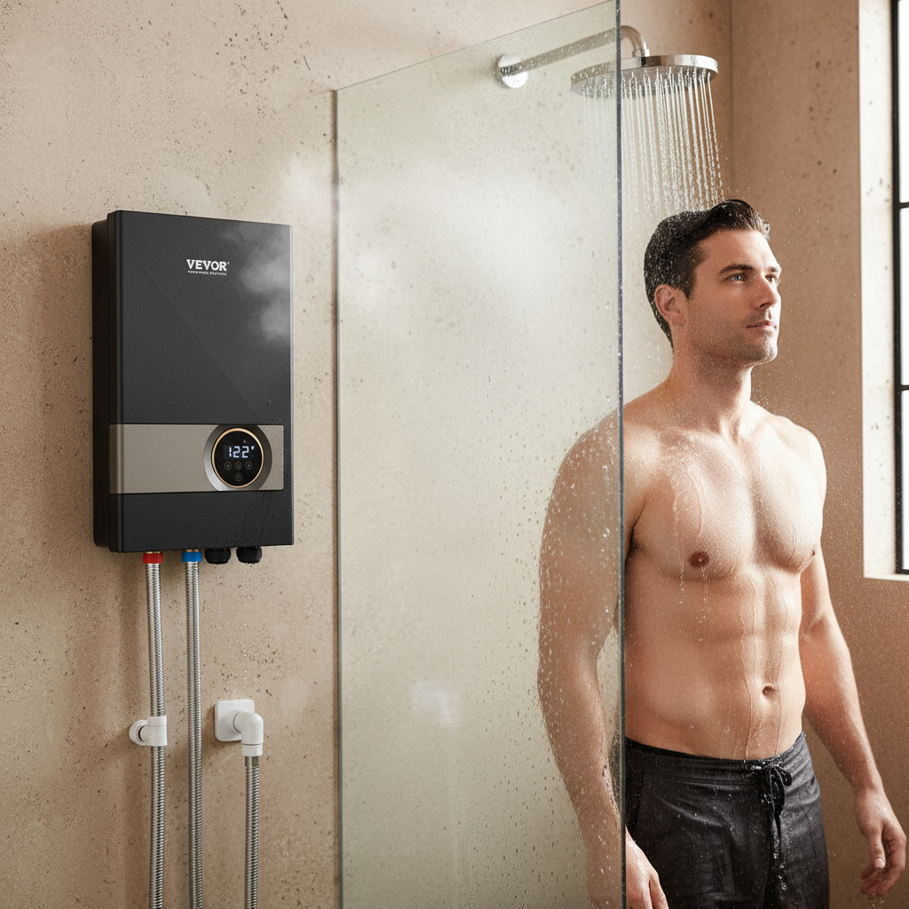 : 18 kW Tankless Electric Water Heater – Instant Hot with Digital Display & Child-Lock | Trufairs