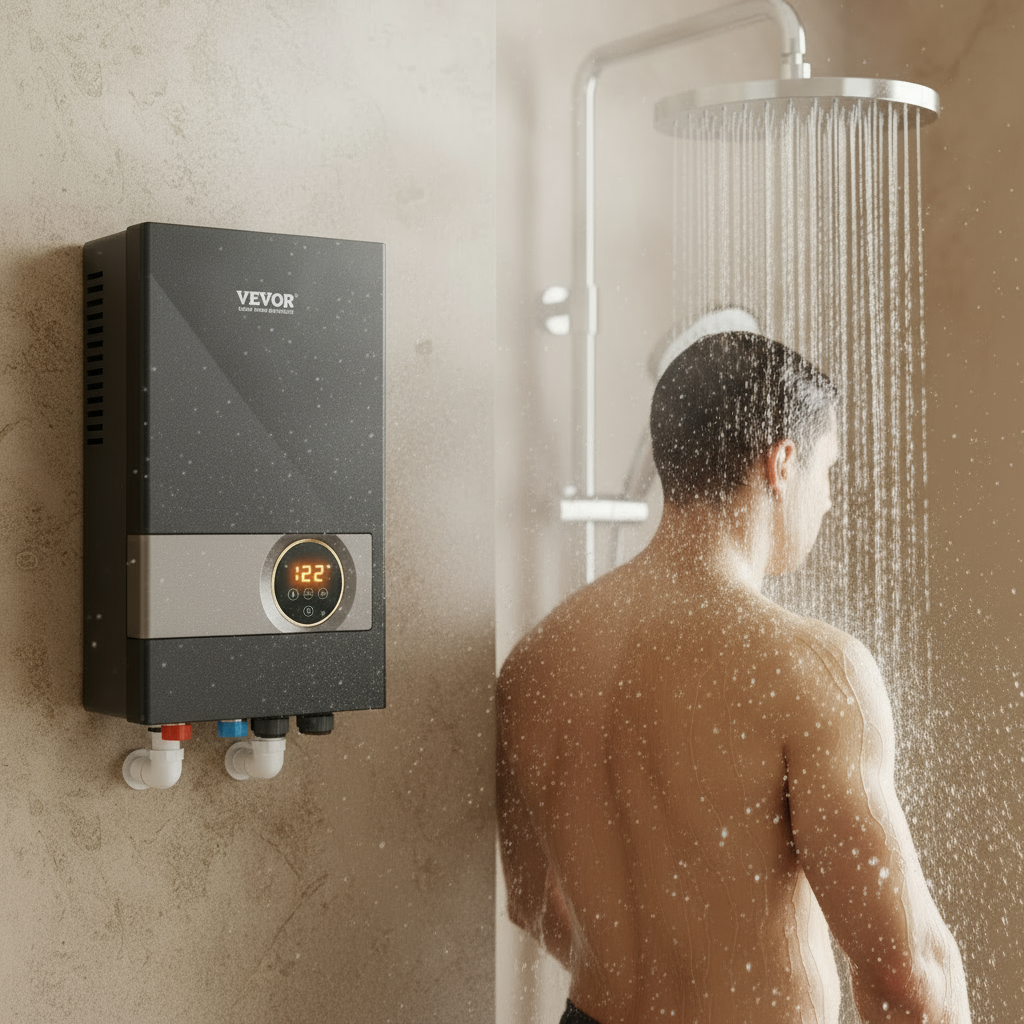 : 18 kW Tankless Electric Water Heater – Instant Hot with Digital Display & Child-Lock | Trufairs