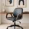 Black Contemporary Office Chair – Ergonomic Faux Leather with Adjustable Height | Modern Desk Chair | Trufairs